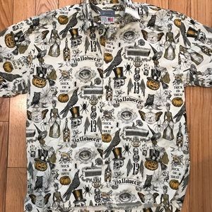 Men’s Hawaiian Halloween Button Up Shirt size M